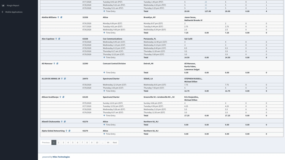 Gif of custom software solution for a field services company