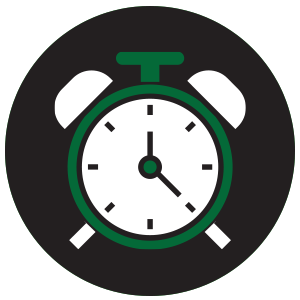 Green alarm clock icon