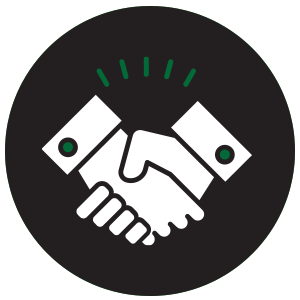 Two hands shaking icon