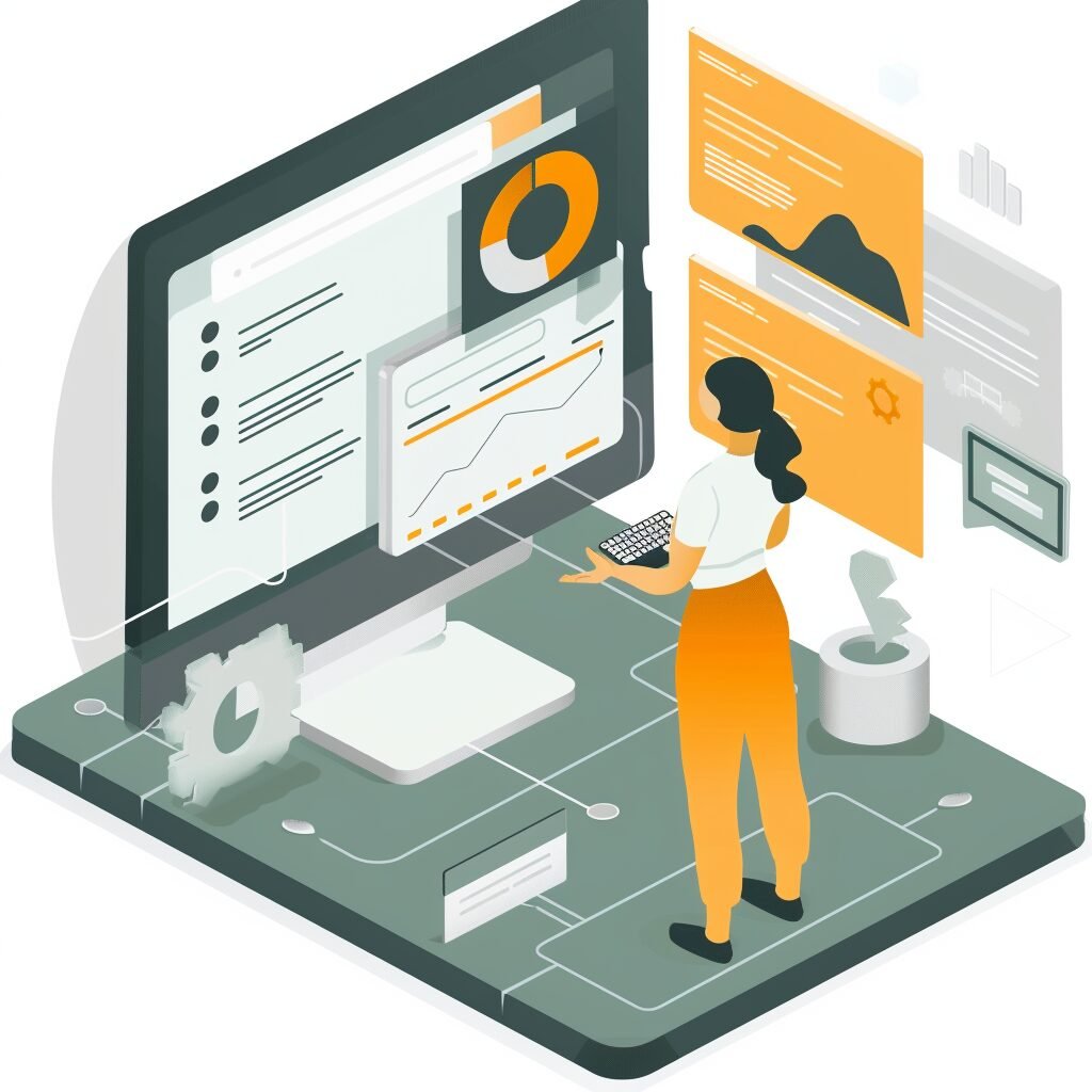 employee-using-tier-one-web-portal-on-computer-to-handle-one-business-process-and-real-time-communication